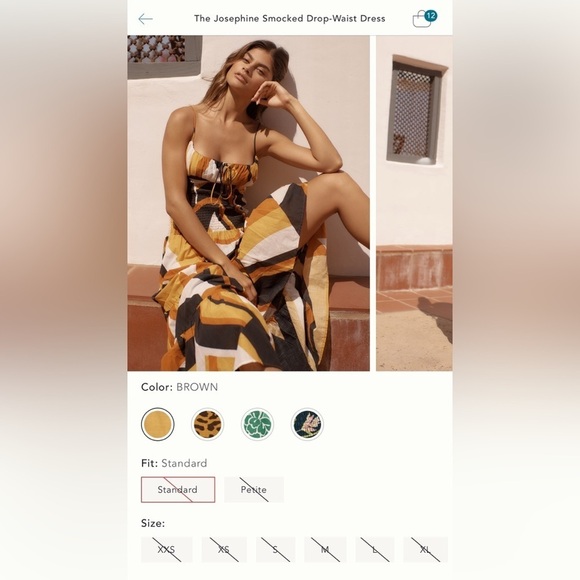 NWT Anthropologie Josephine Smocked Drop Waist Black Orange Maxi Dress Medium - Picture 10 of 10